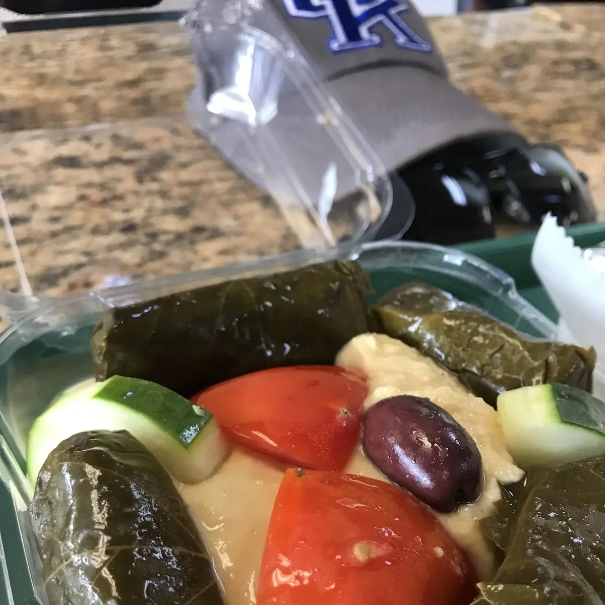 Hummus and Grape Leaves