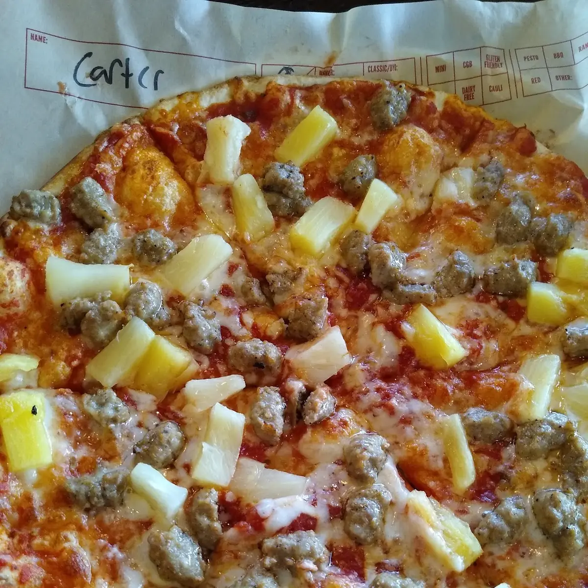 Pineapple and Sausage Pizza