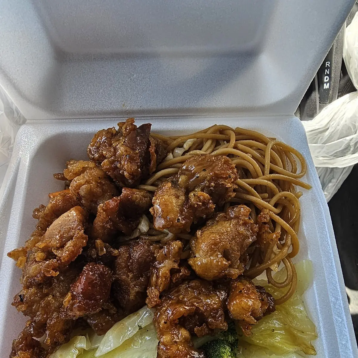 Honey Chicken & Noodles and Vegetables