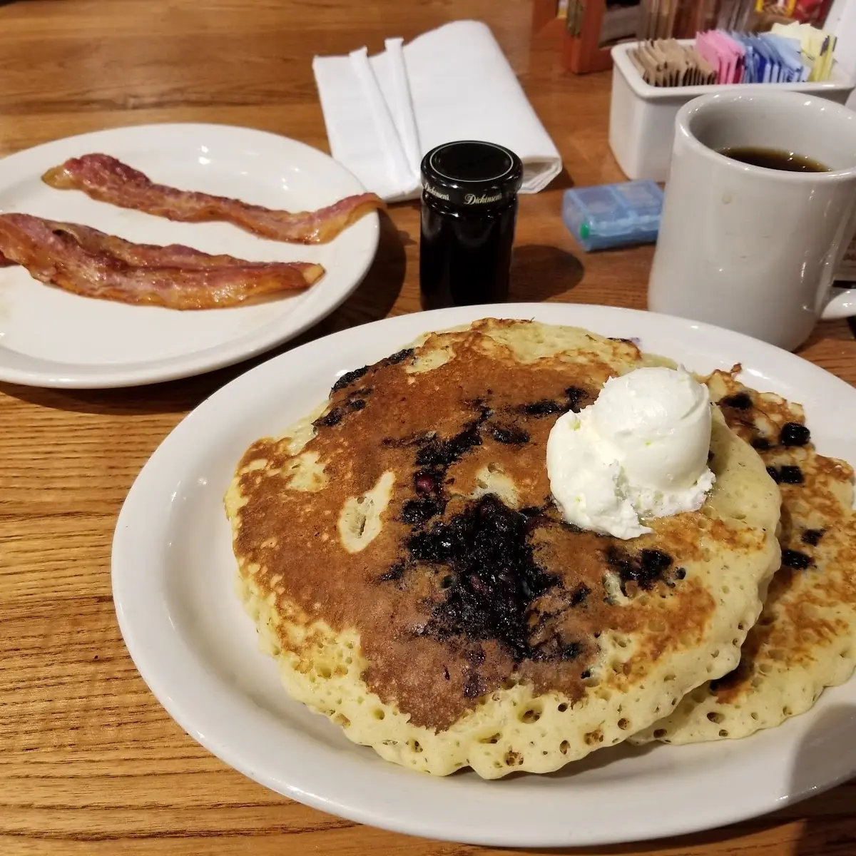 Blueberry Pancakes and Bacon