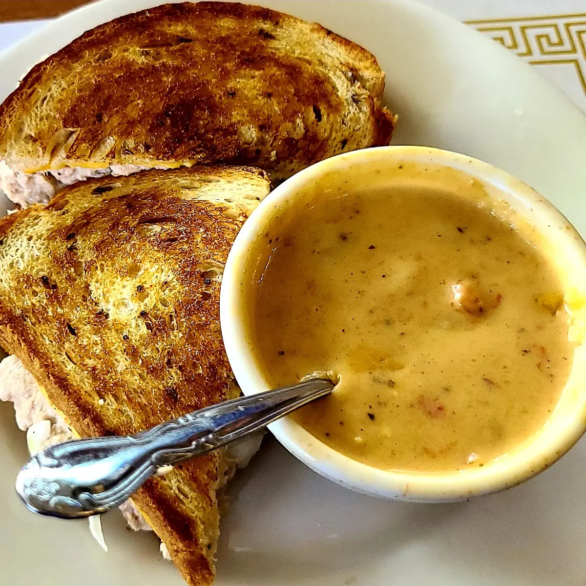 Tuna Melt and Corn Chowder