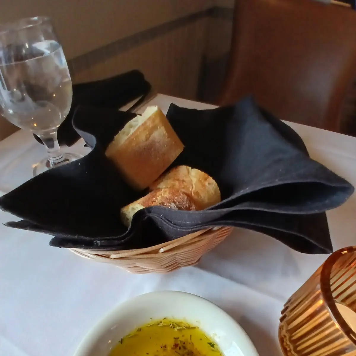 Bread Basket with Herb Oil Dipping Sauce