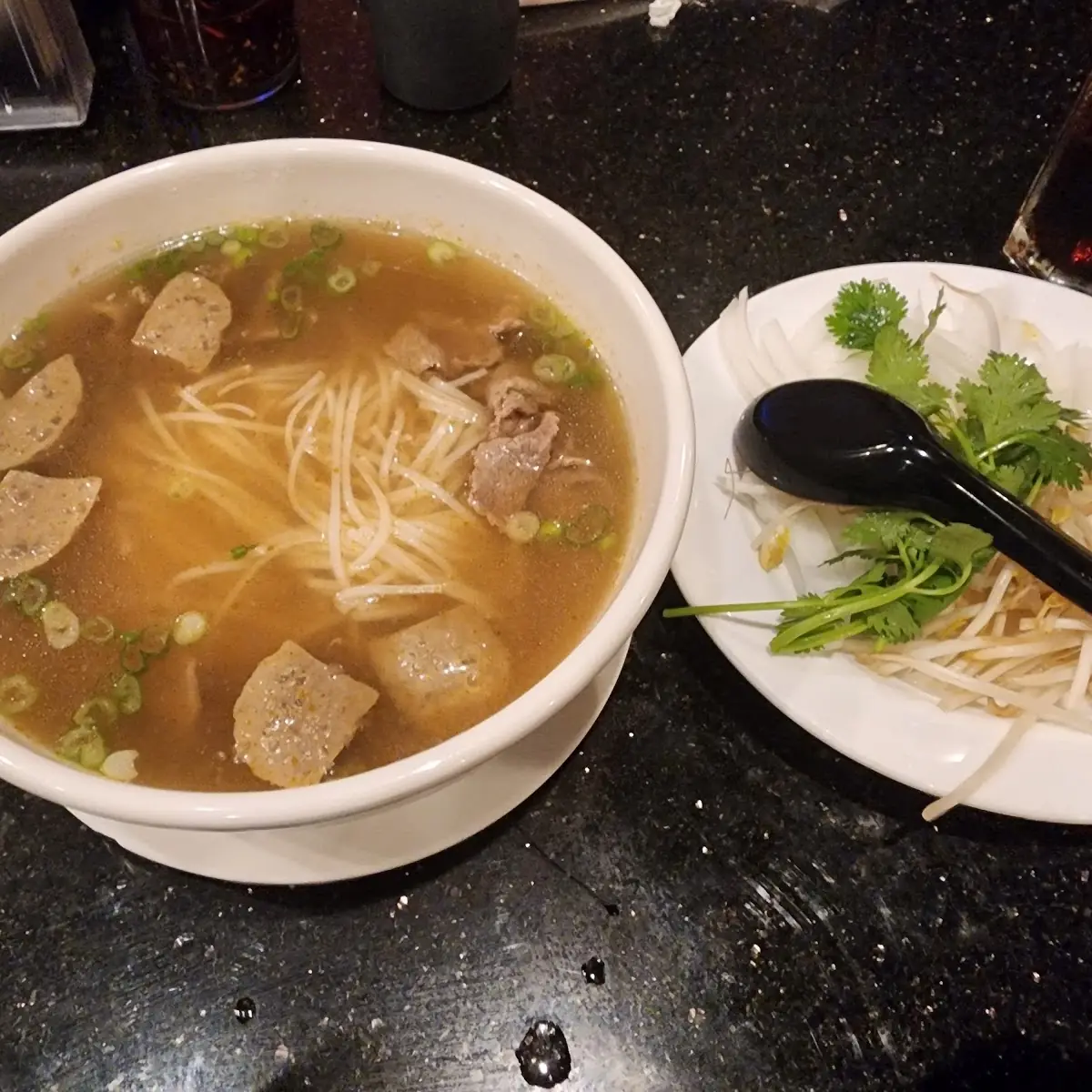 Pho Soup with Sliced Beef & Meatballs