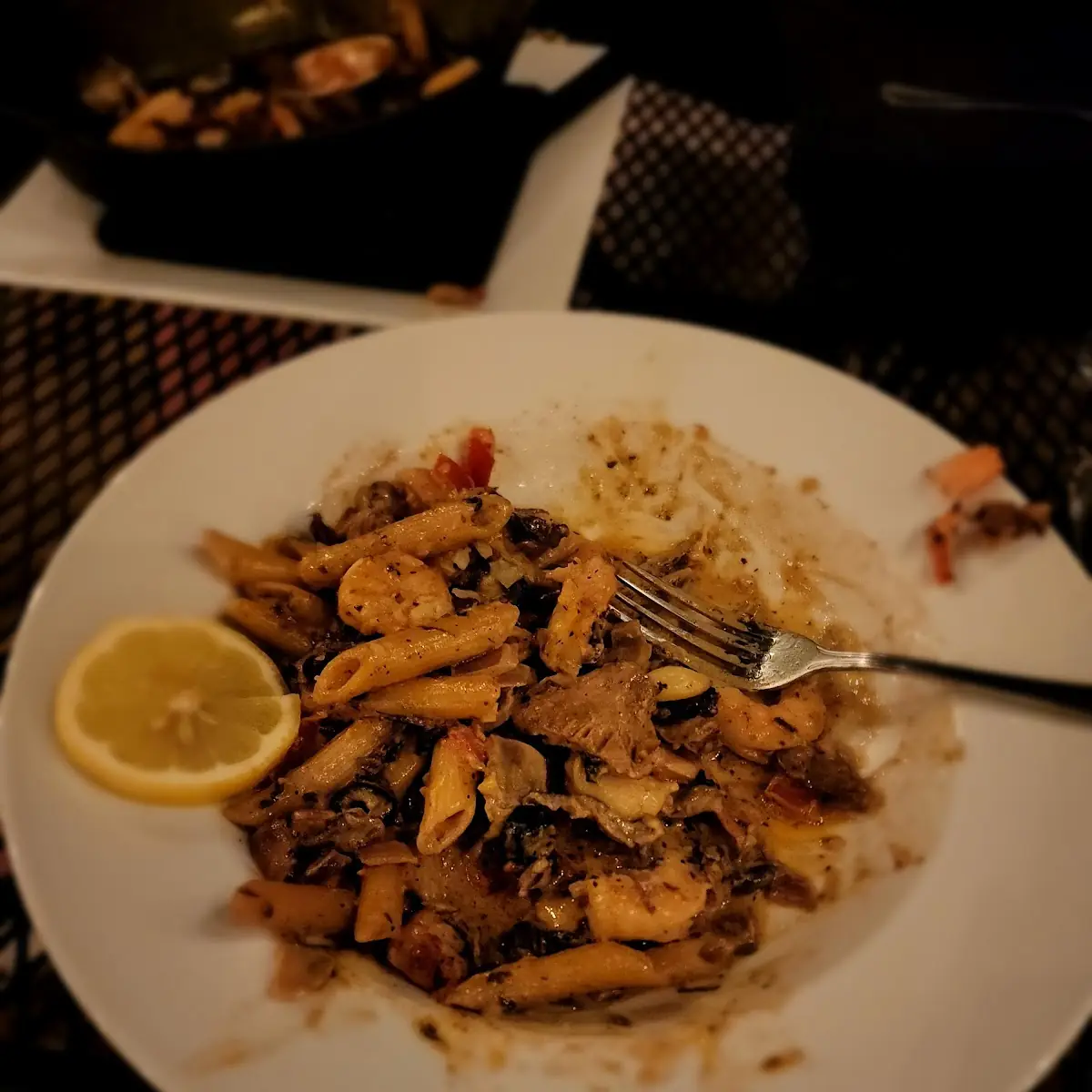 Wild Mushroom and Shrimp Pasta