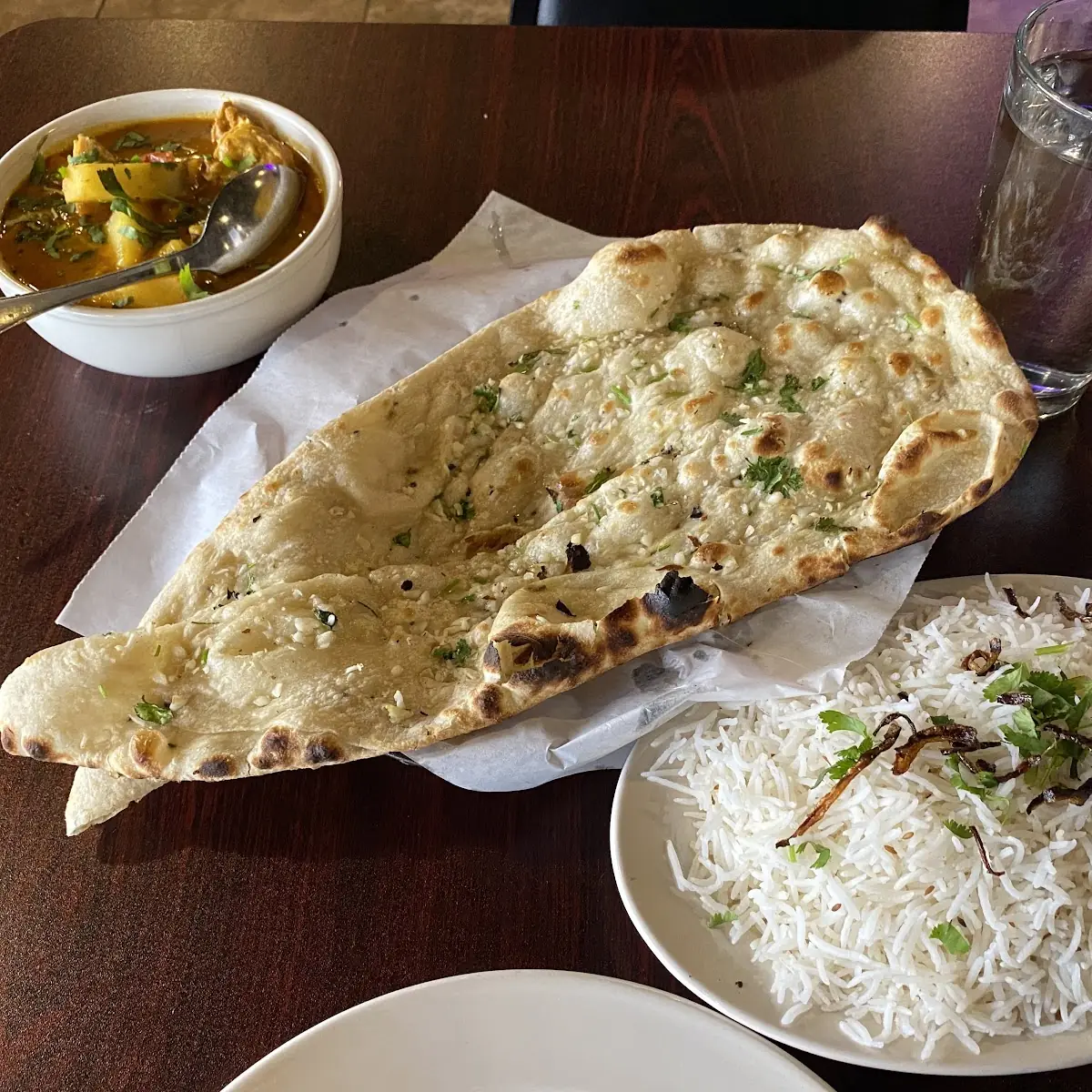 Garlic Naan and Chicken Tikki Masala