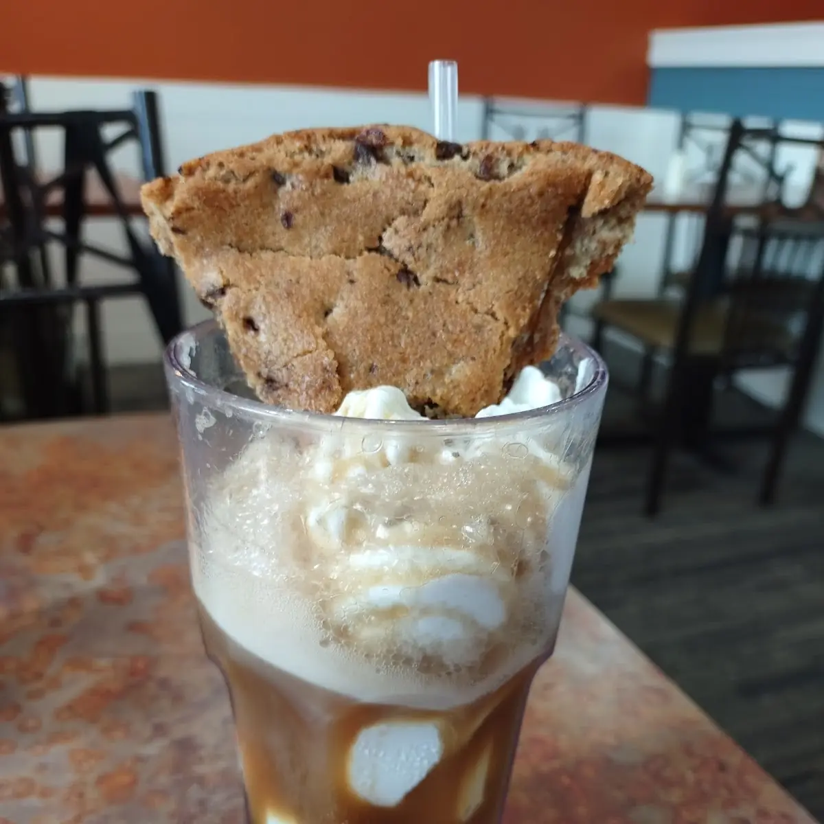 Root Beer Float with a Chocolate Chip Cookie