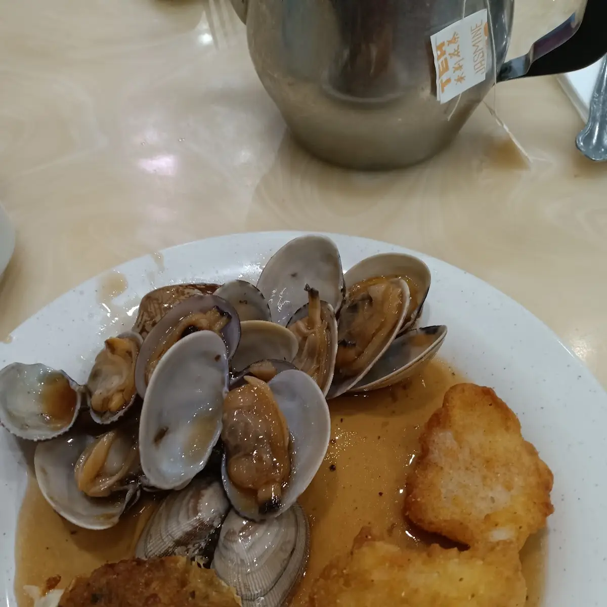 Clams Crab Cakes and Fries Fish