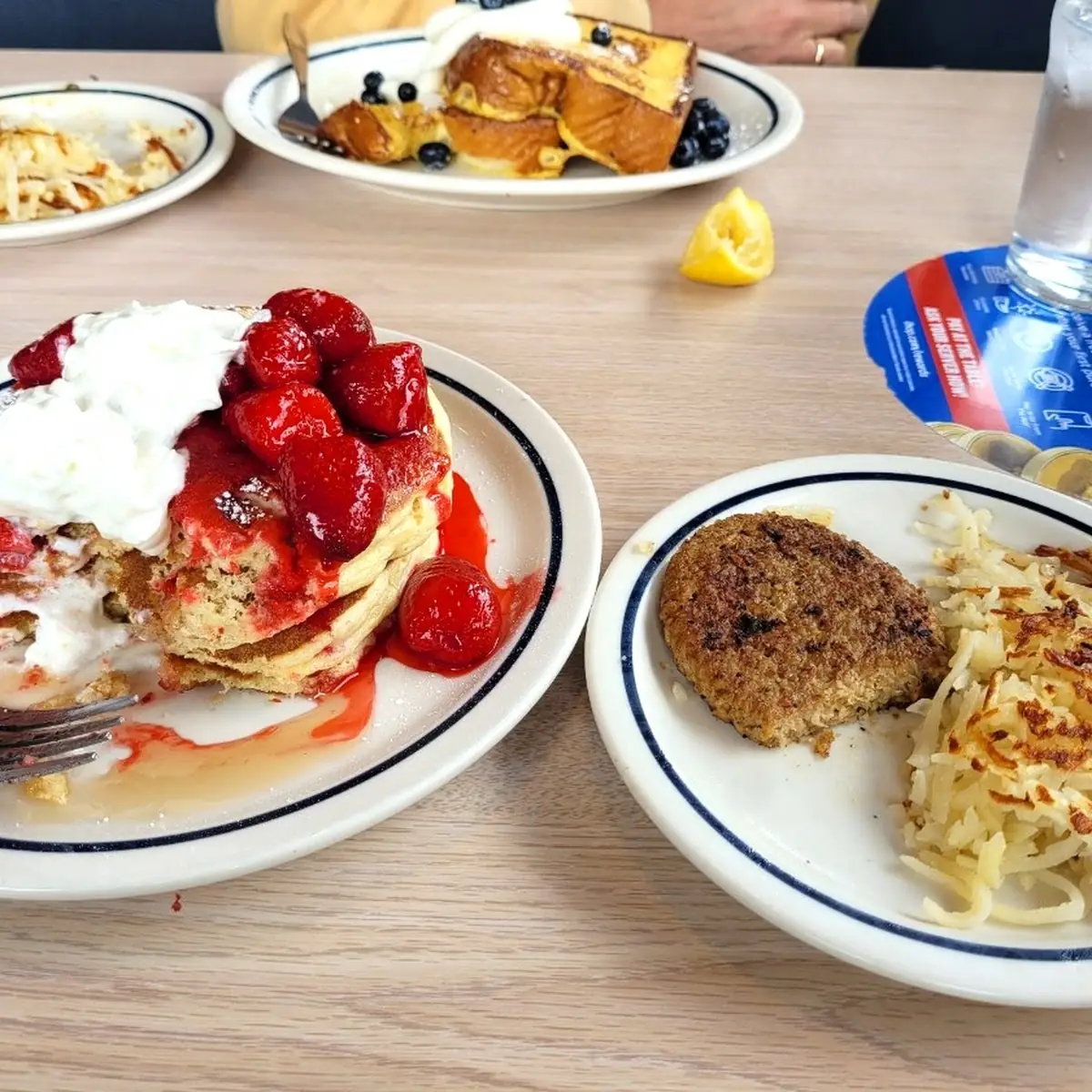 Strawberry Cheese Cake Pancake Combo Plate