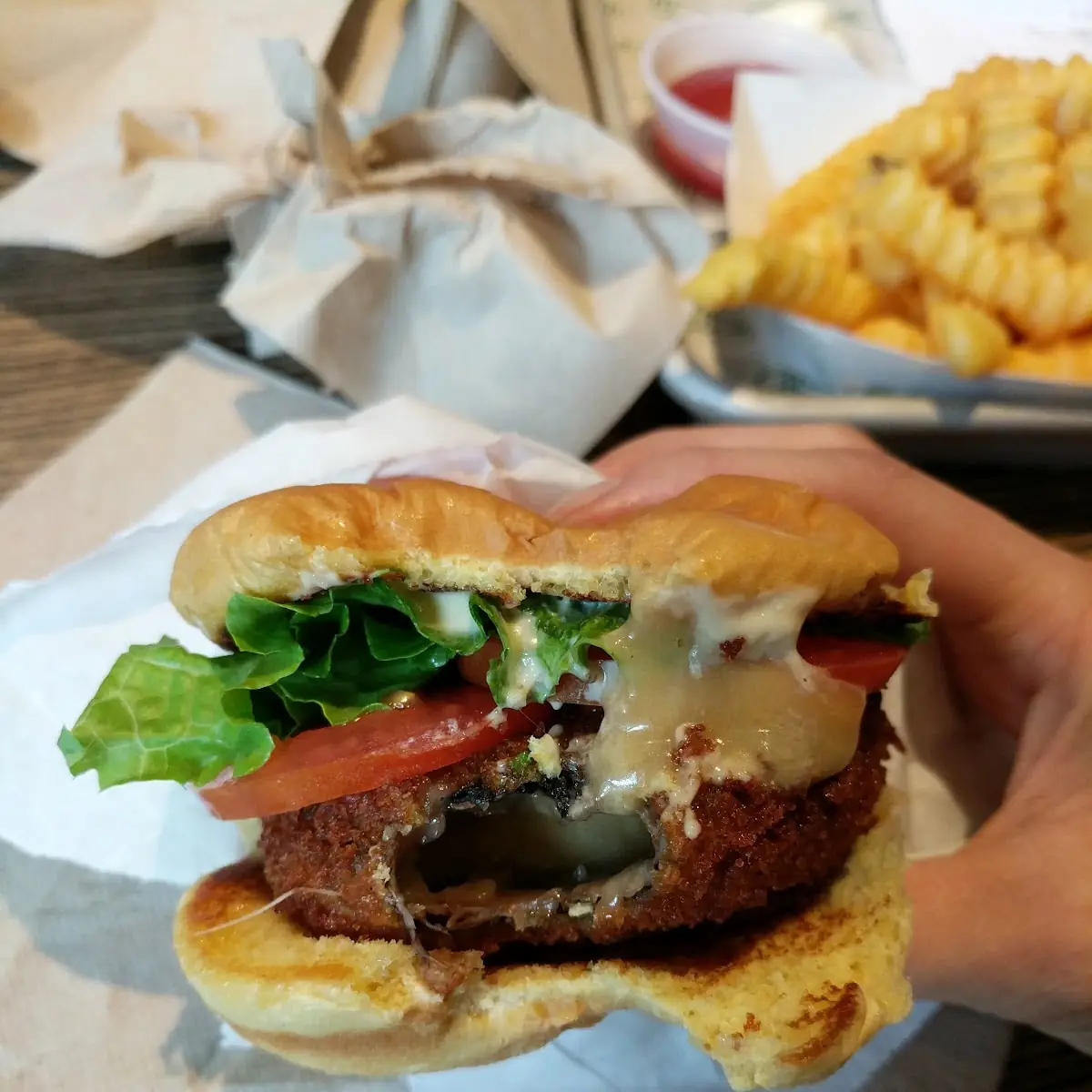 Stuffed Portobello Mushroom Burger