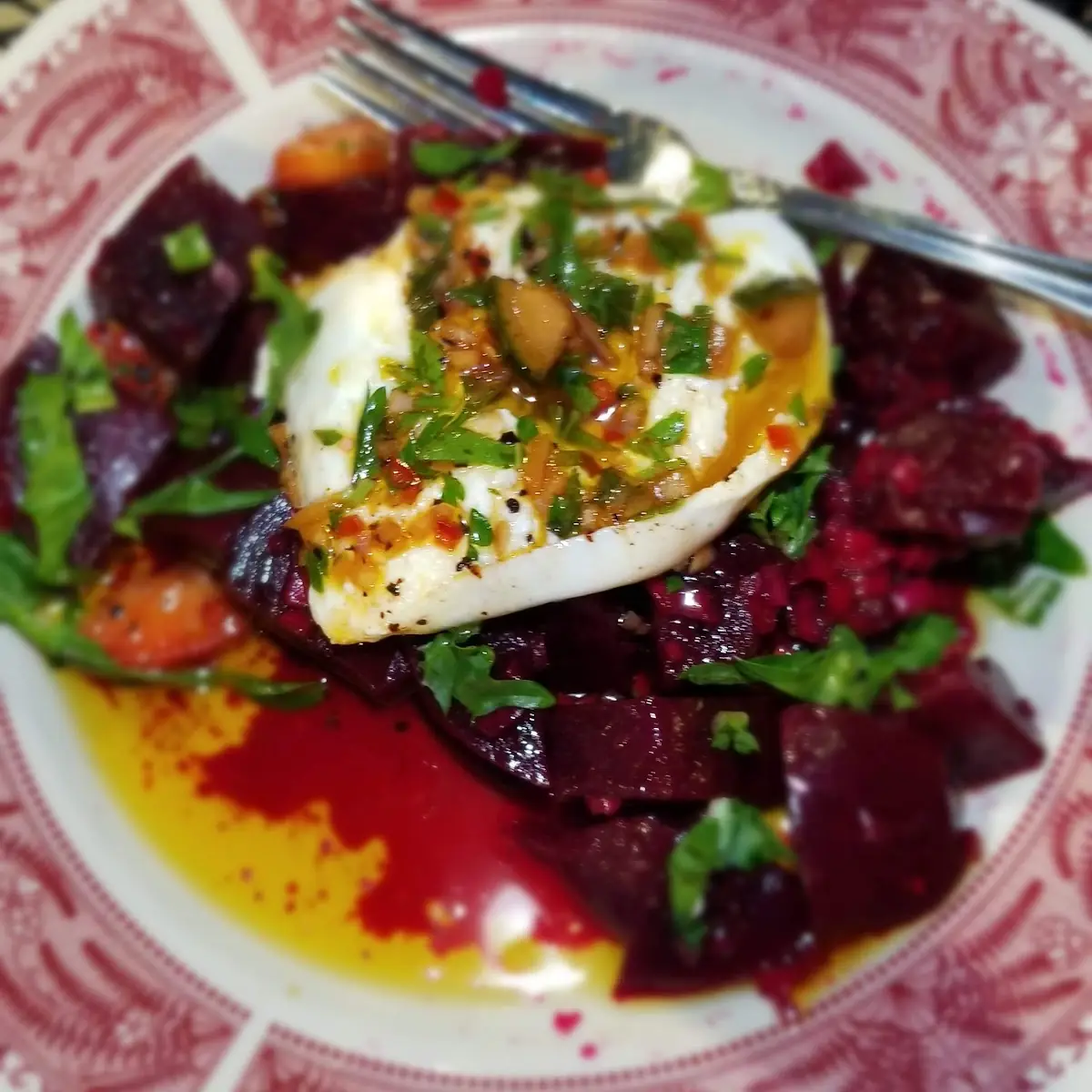 Red Wine Poached Eggs