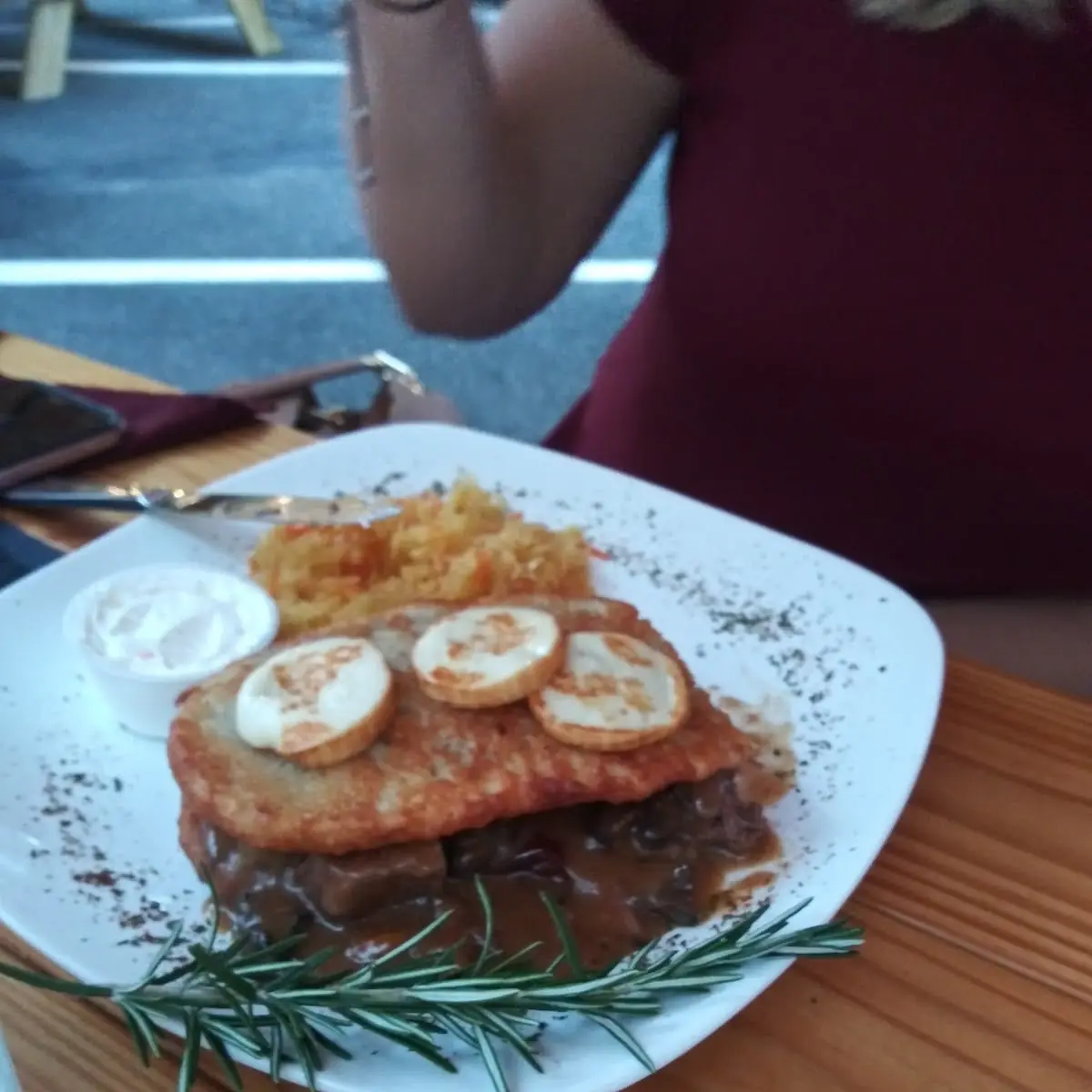 Highlander Potato Cake with Garlic Butter and Sheeps Cheese