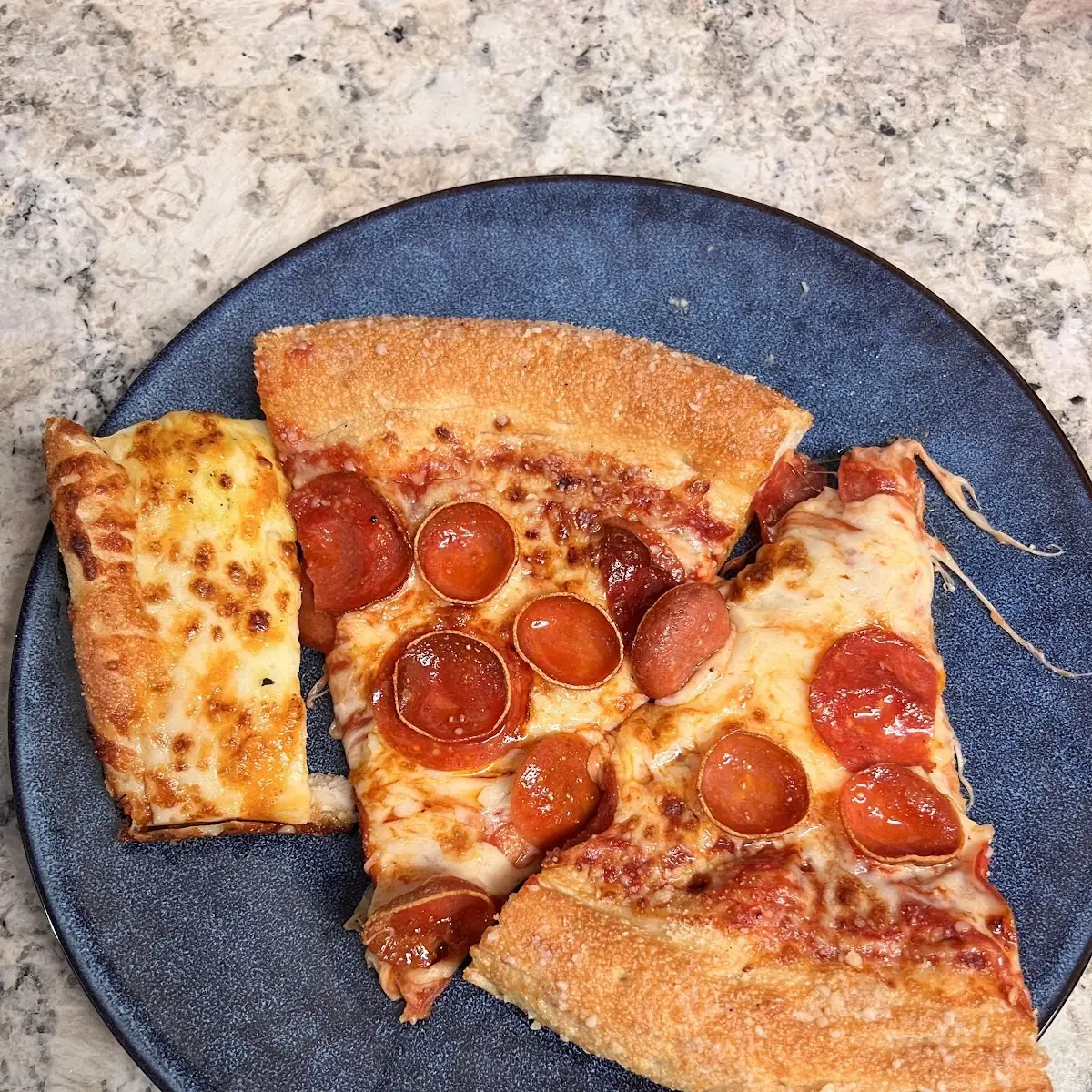 Pepperoni Pizza and Cheese Bread