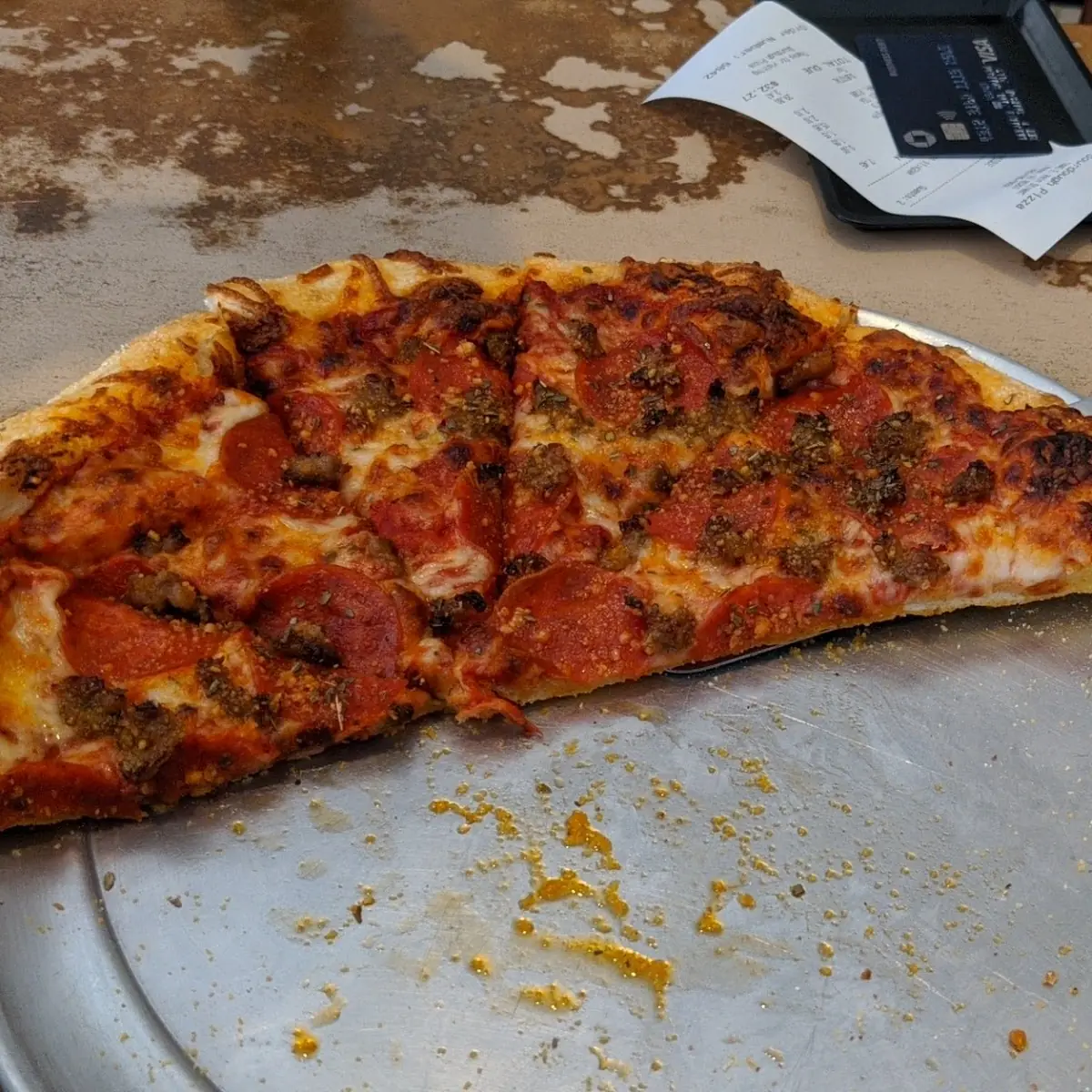 Pepperoni and Sausage Pizza Thick Crust