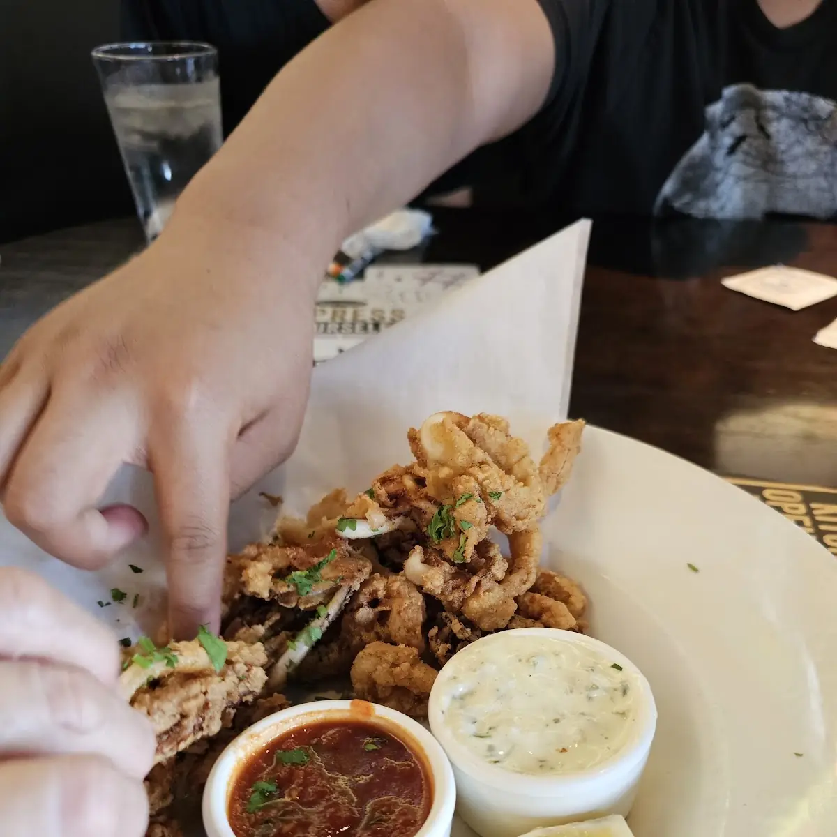 Spinach Dip Fried Calamari