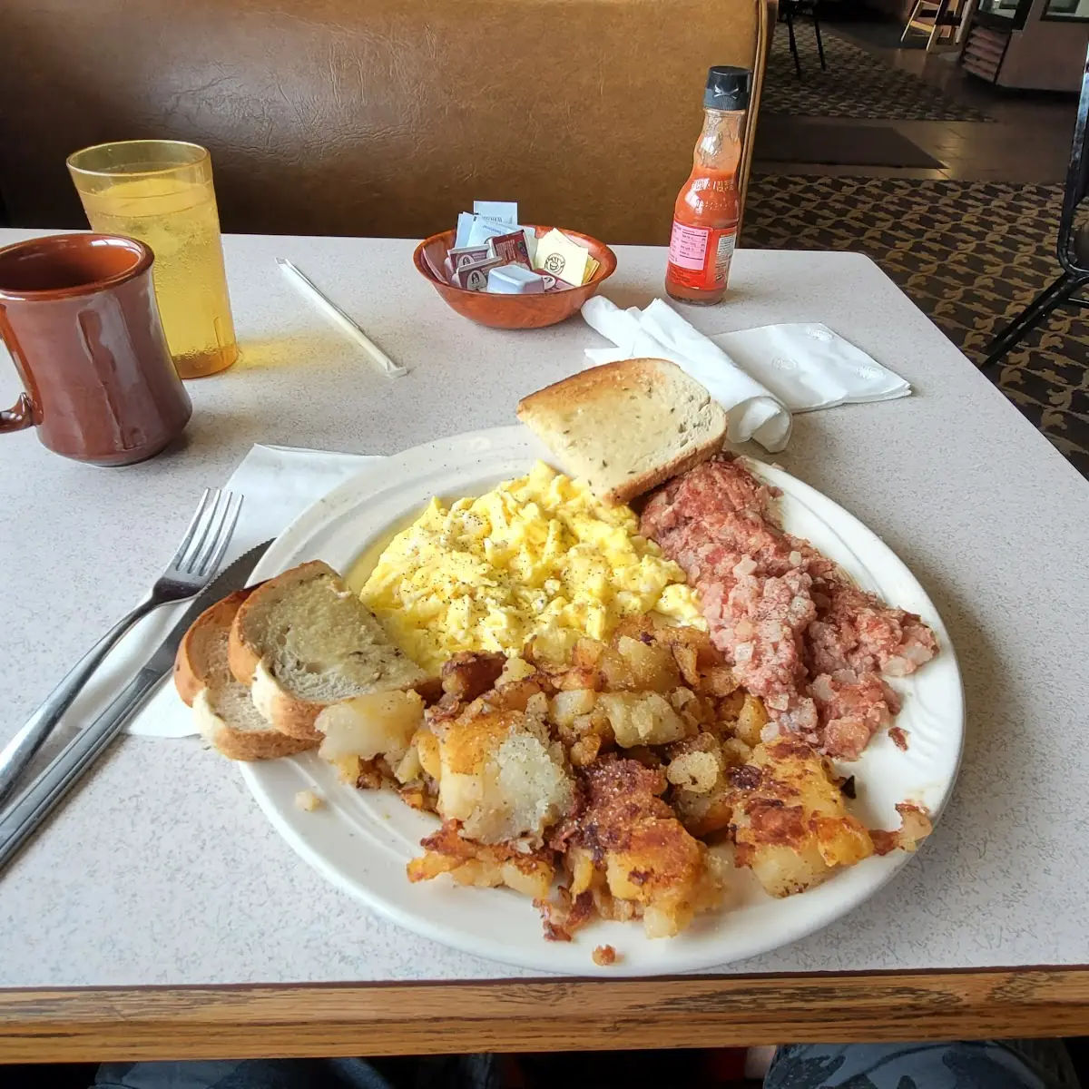 3 Eggs and Corned Beef Hash