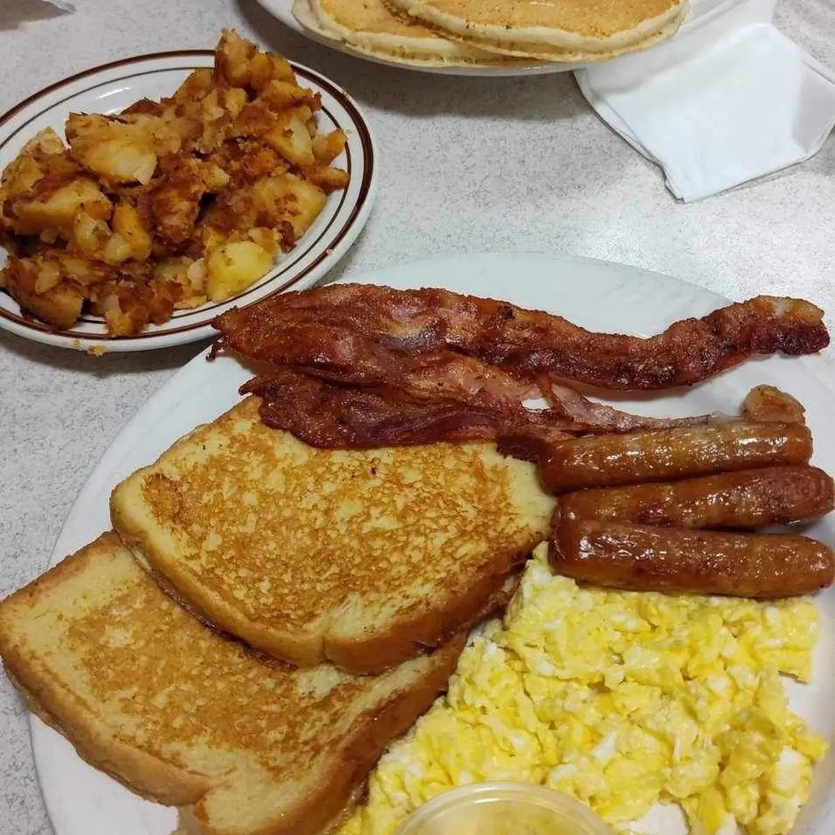 Two Eggs & Ham Bacon or Sausage Links & Home Fries