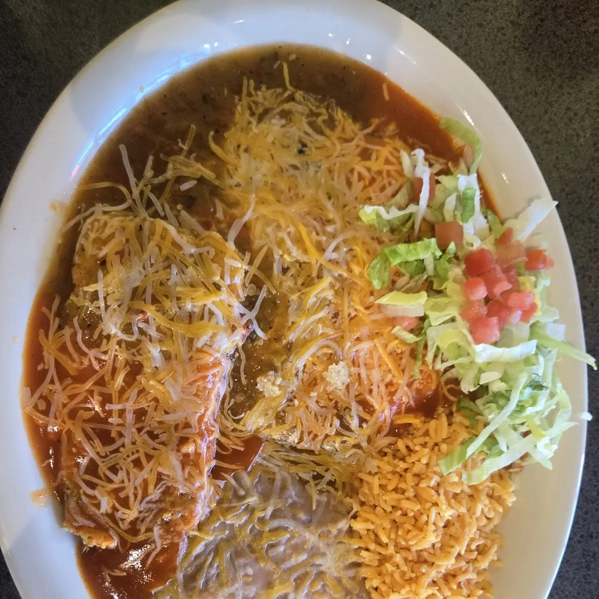 Plato de Enchilada de Queso Cheese Enchilada Plate