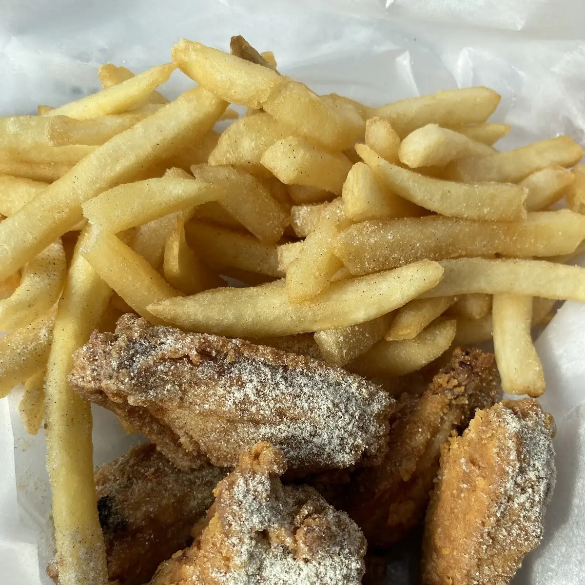 Lemon Pepper Wings and Fries
