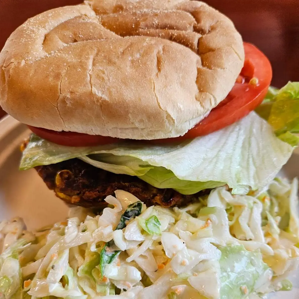 Veggie Burger with Cole Slaw