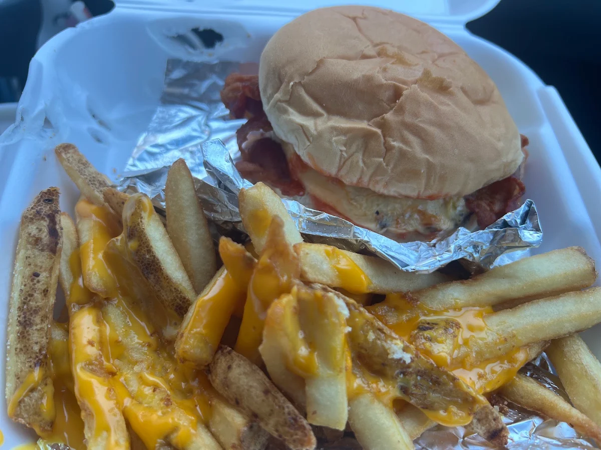 Regular Burger with Cheese Fries