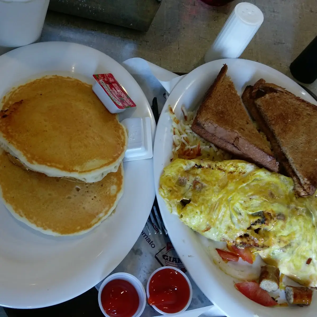 Omelet with Half Bacon Sausage