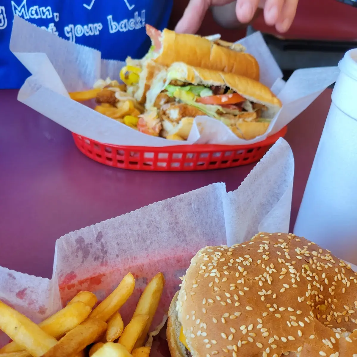 Double Cheeseburger and Fries