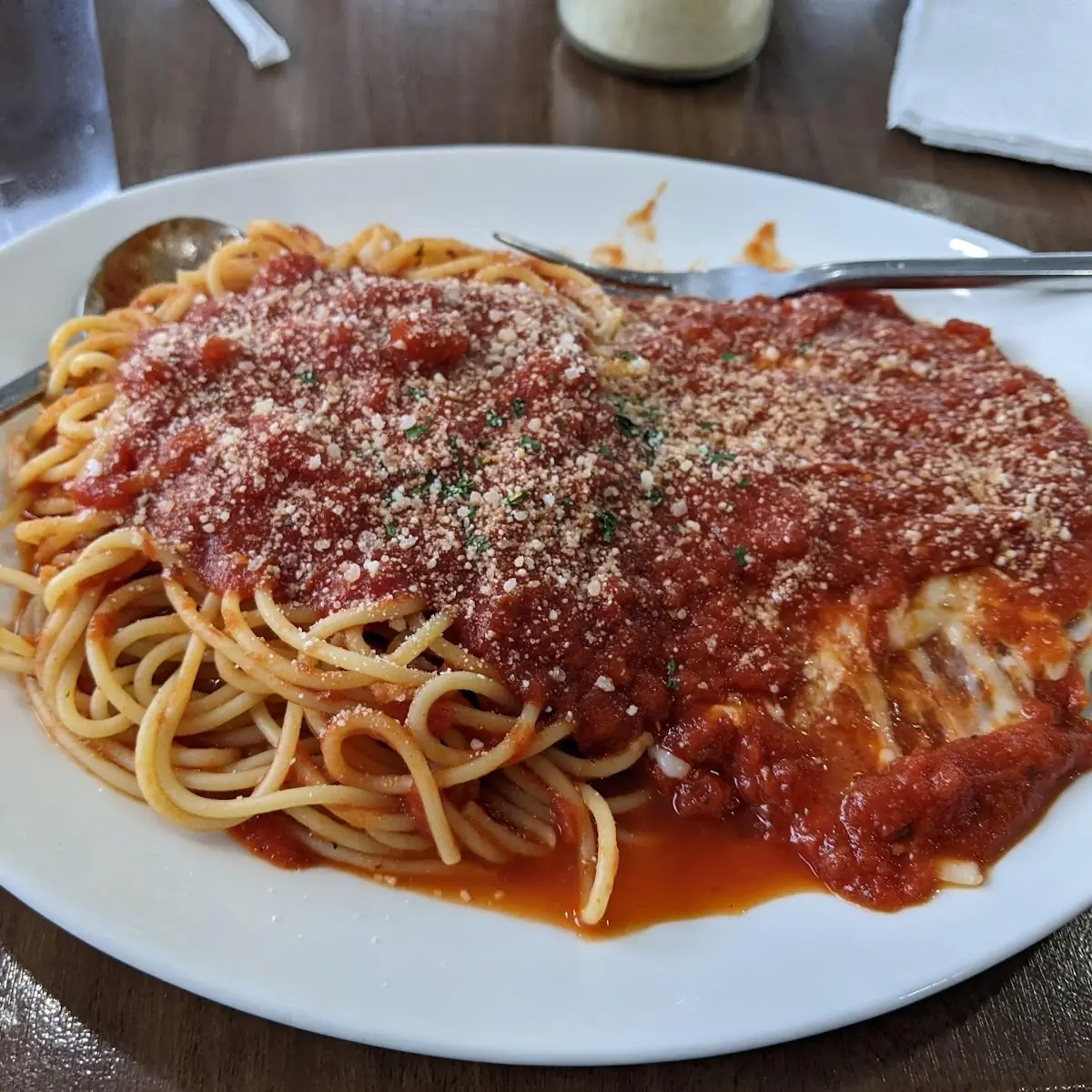 Veal Parmesan with Spaghetti Side