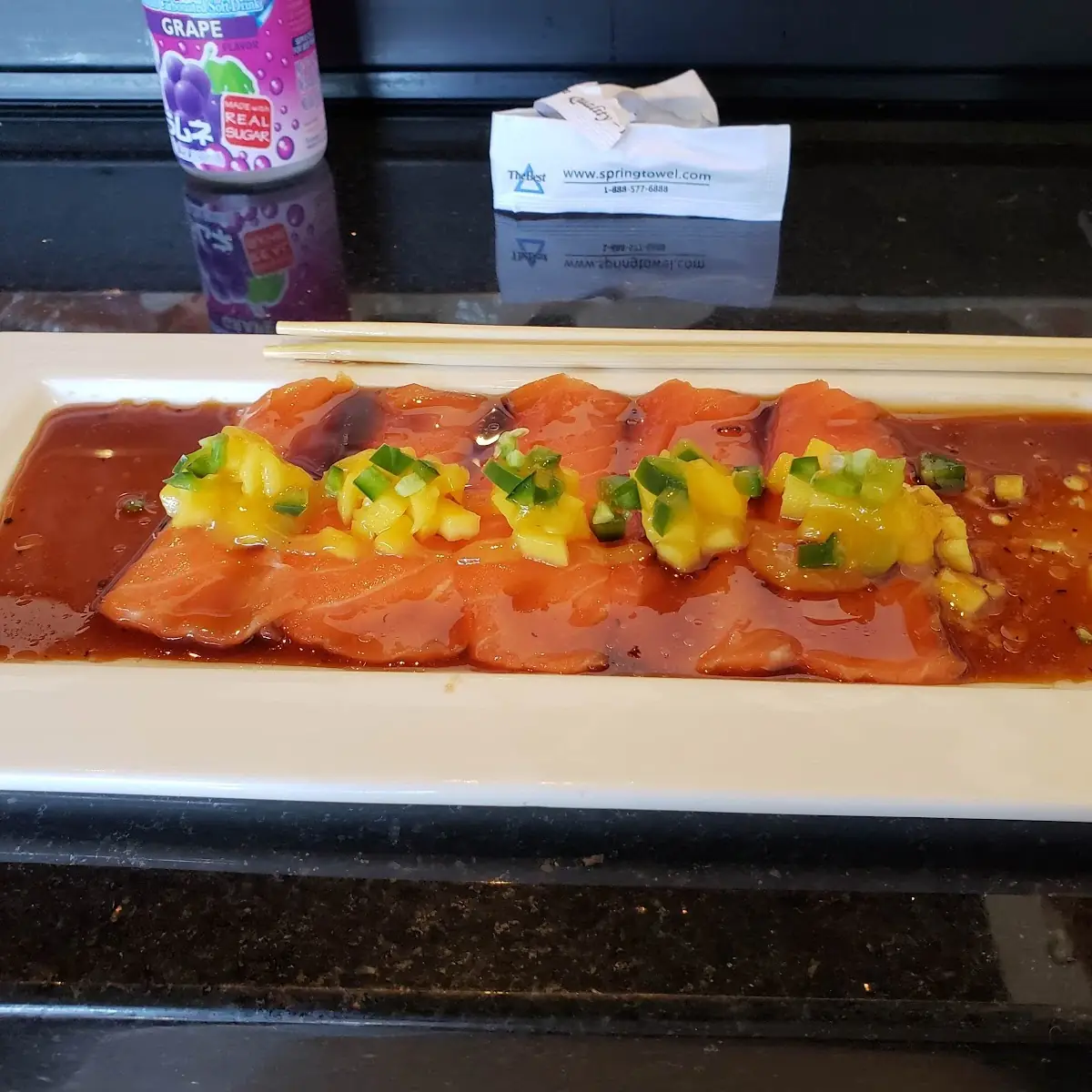 Mango Salmon Sashimi Appetizer