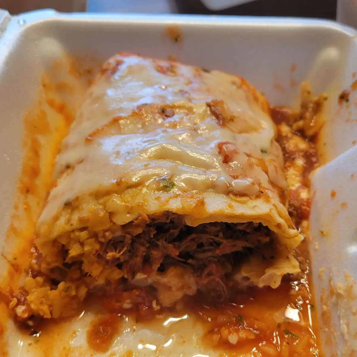 1 2 Shredded Beef Burrito Wet