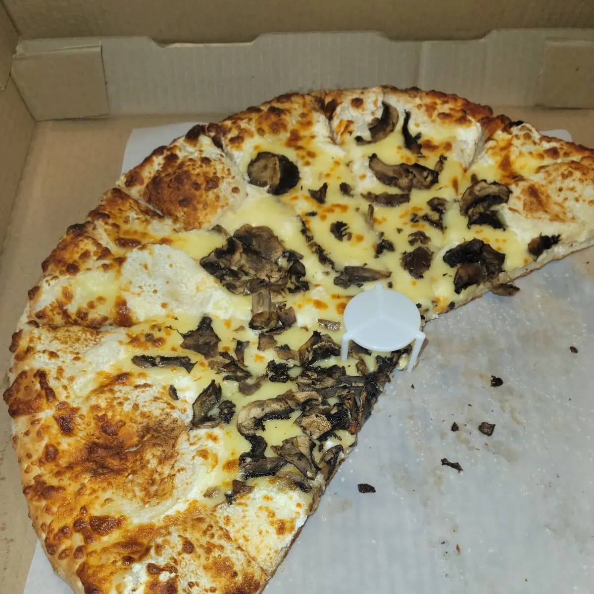 White Pizza with Mushrooms