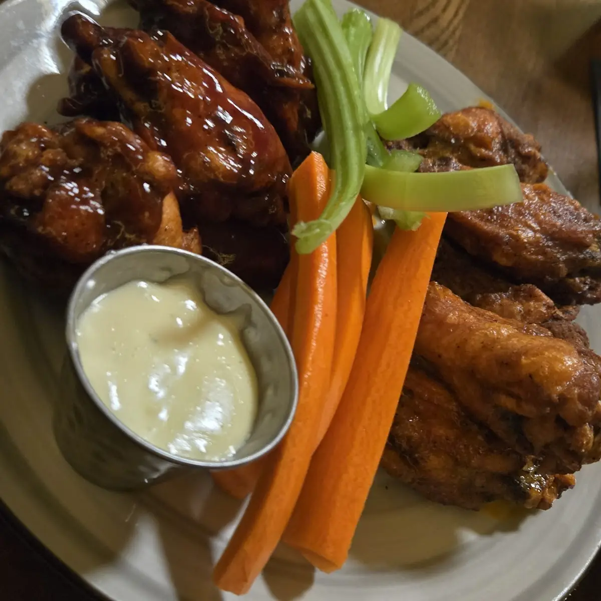 Wings with Celery and Blue Cheese