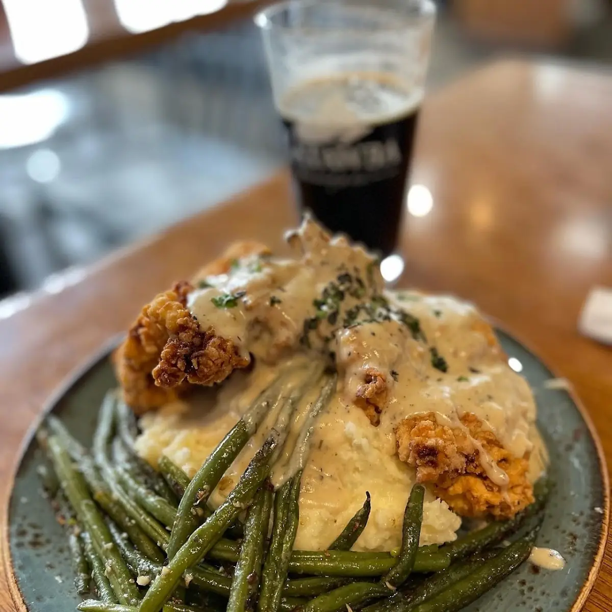 Fried Chicken with Mashed Potatoes
