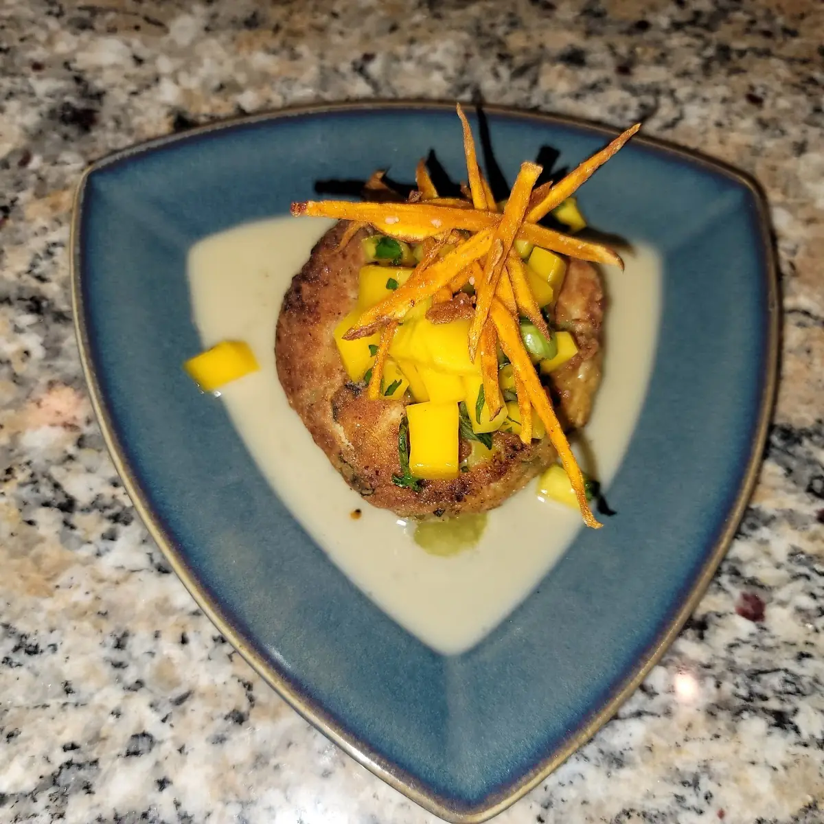 Crab Cake in a Mango Sauce