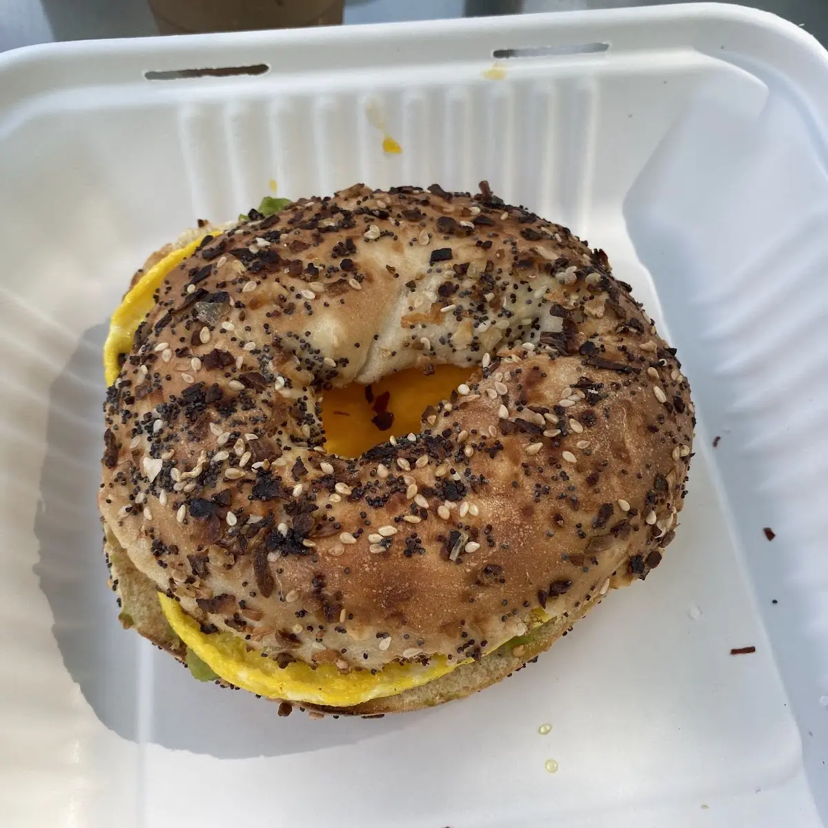 Bagel with Avocado Egg and Cheese