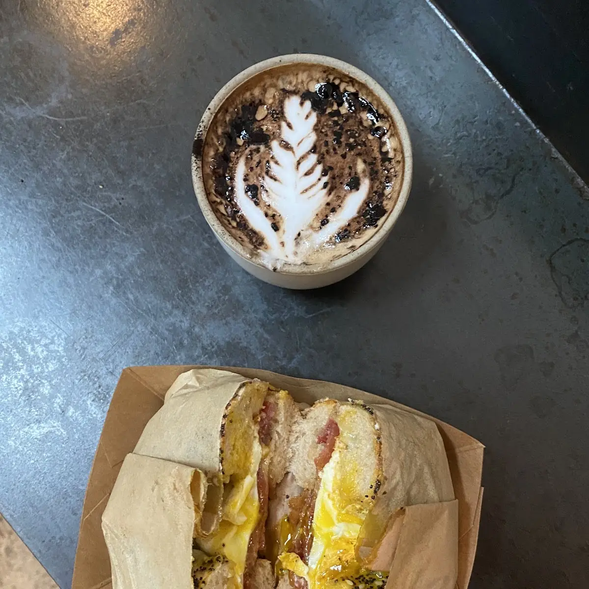 Bacon Egg Cheese Bagel Sandwich
