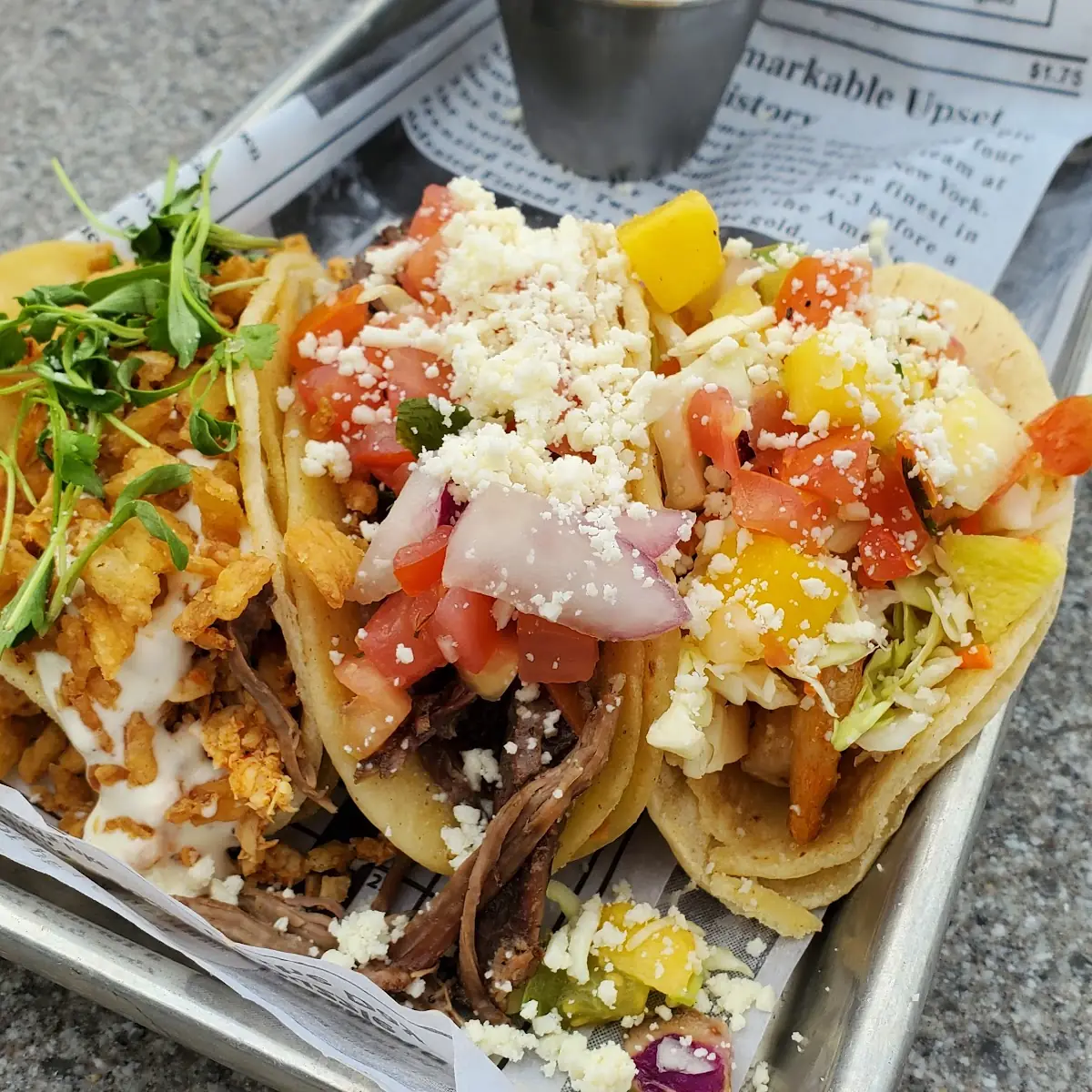 Shrimp Pork and Chicken Tacos
