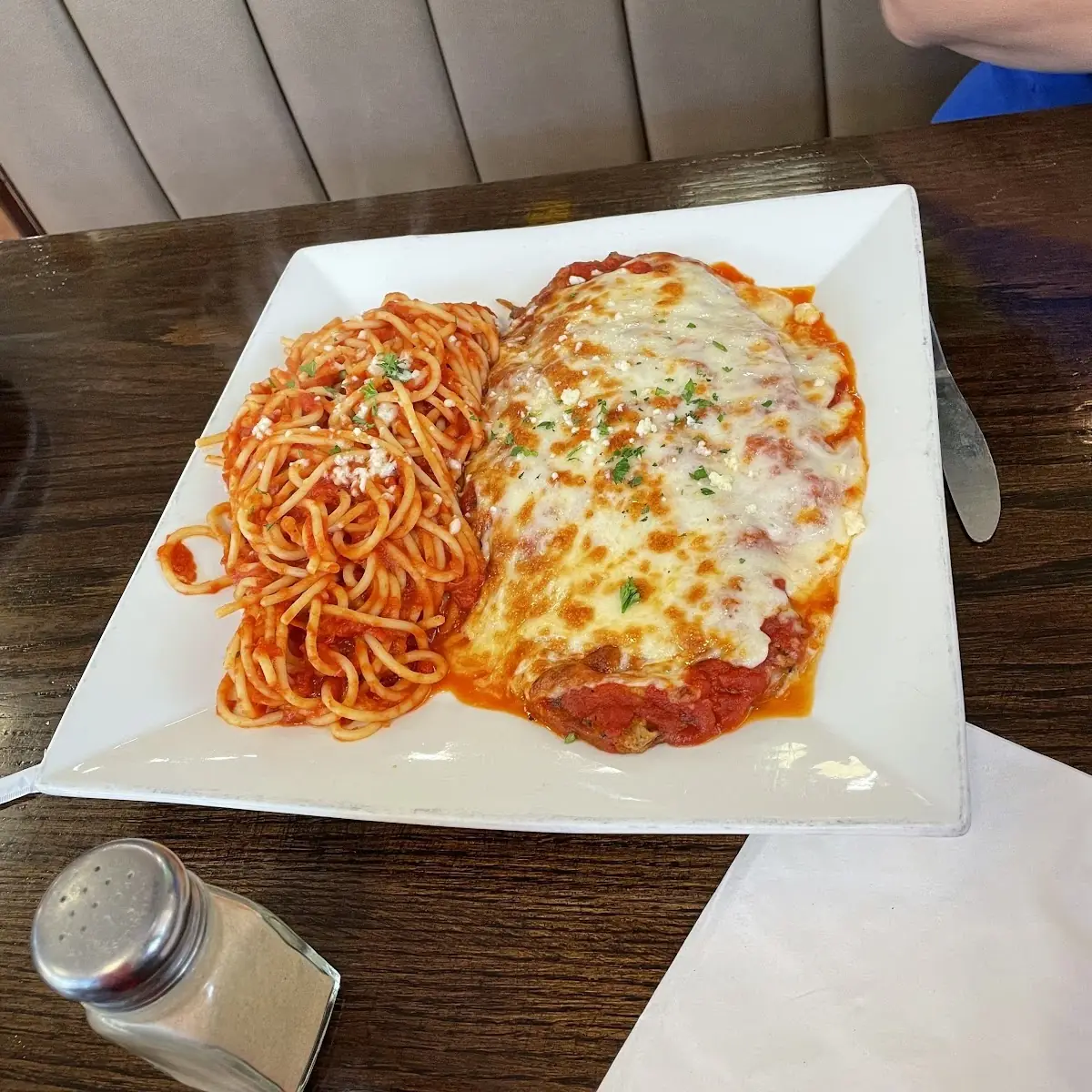 Chicken Parm and Spaghetti Dinner