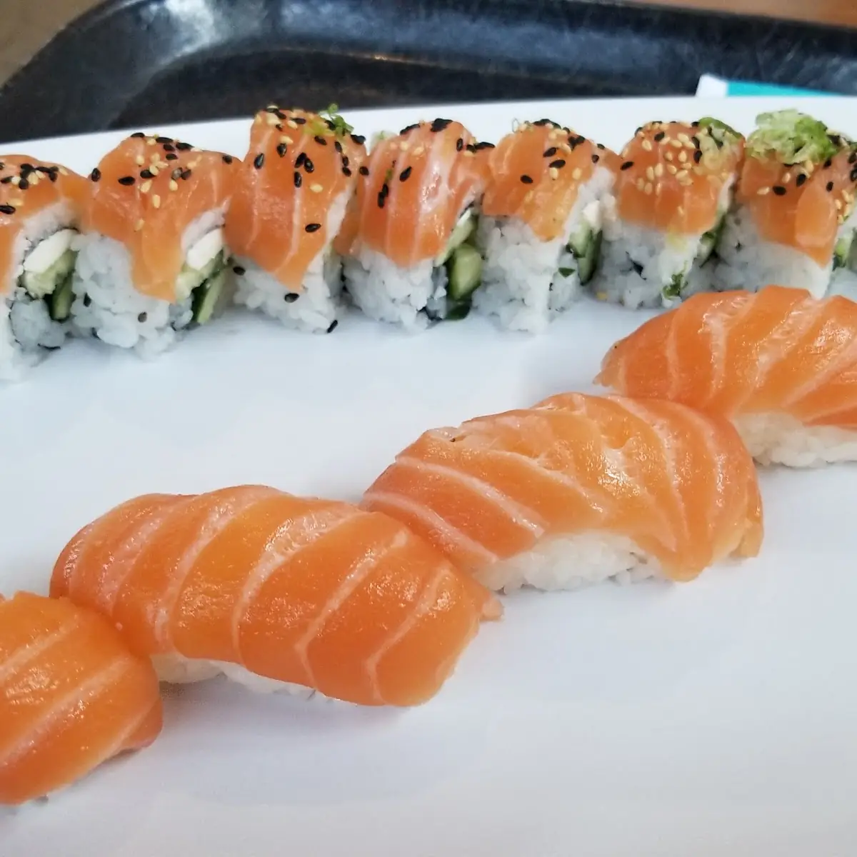 Salmon Roll with Salmon Sushi