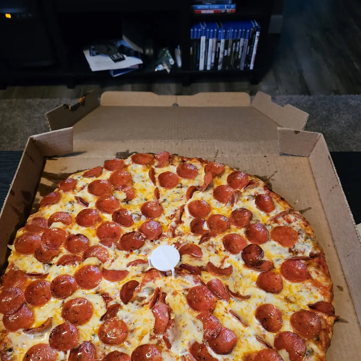Jumbo Pepperoni and Mushroom Pizza
