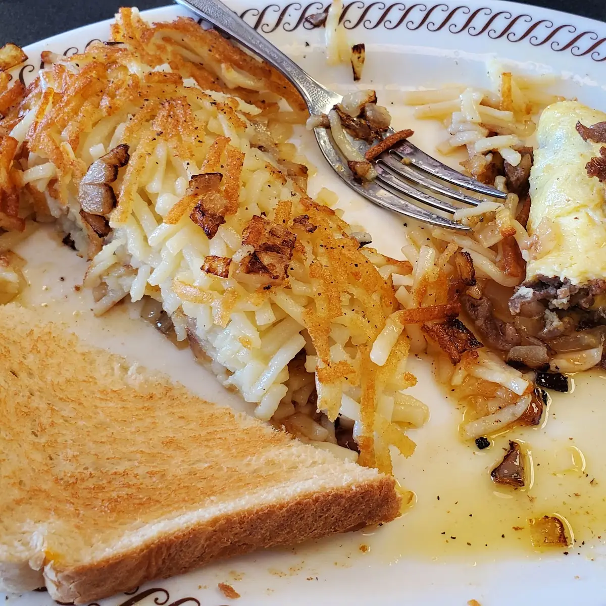 Philly Omelet and Hash Browns Smothered