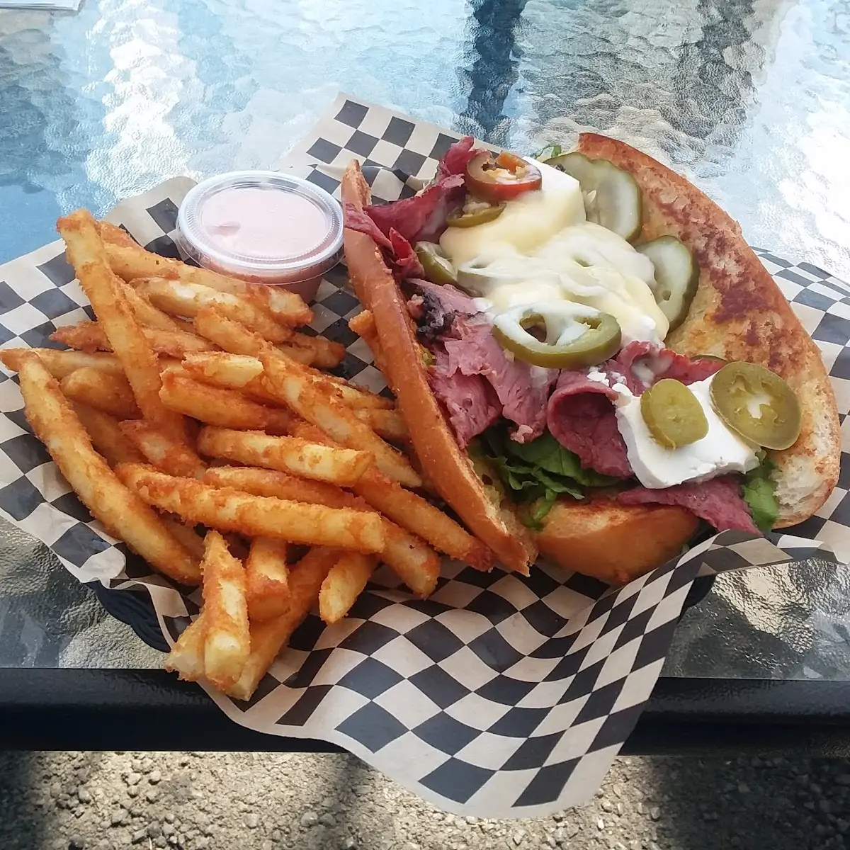 Pastrami Pepperoncini Cheese & Onion Fries