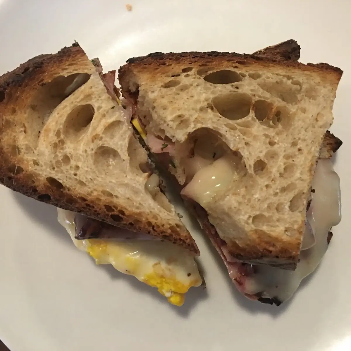 Ham Egg and Cheese Breakfast Sandwich