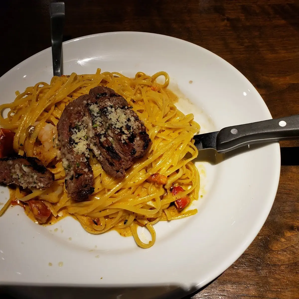 Bistro Steak & Shrimp Alfredo Linguine
