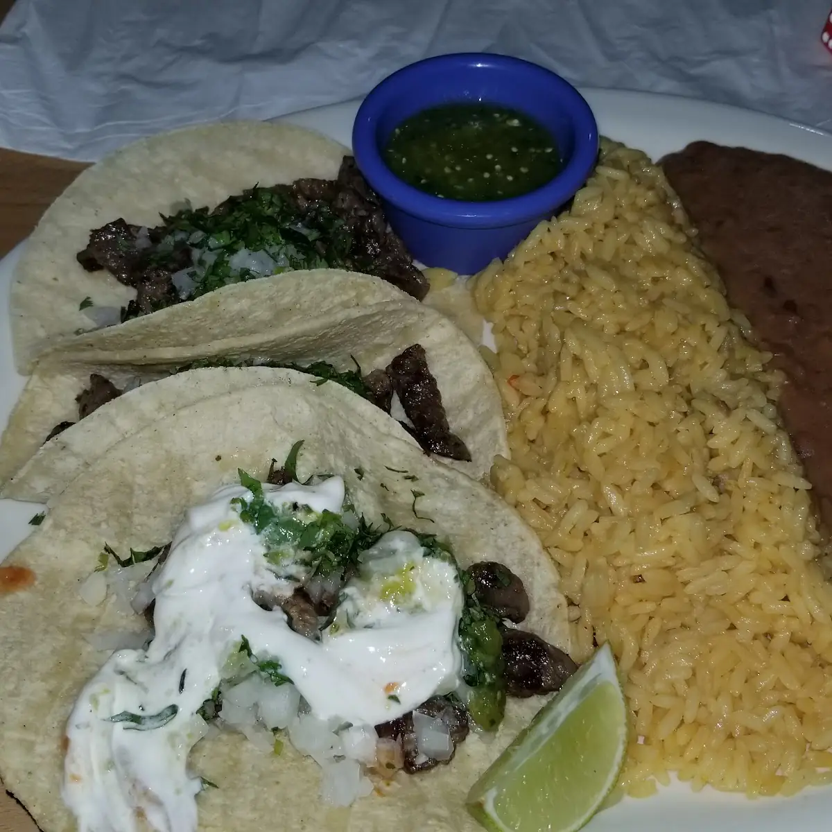 Steak Taco Rice and Beans