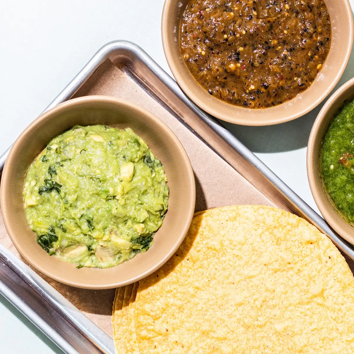 Salsa Verde Salsa Roja Guacamole Dip