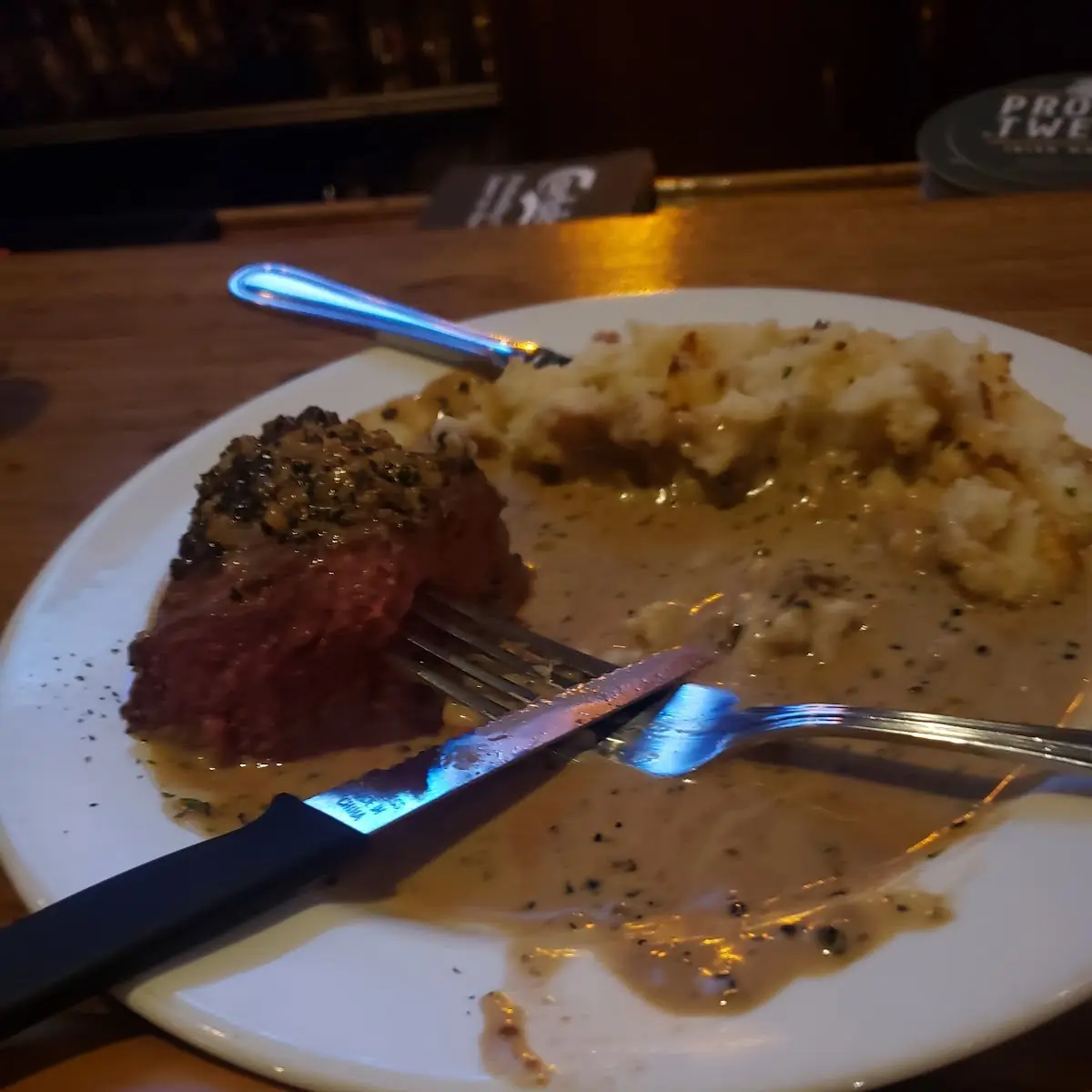 Filet Au Poivre Horseradish Mashed Potatoes