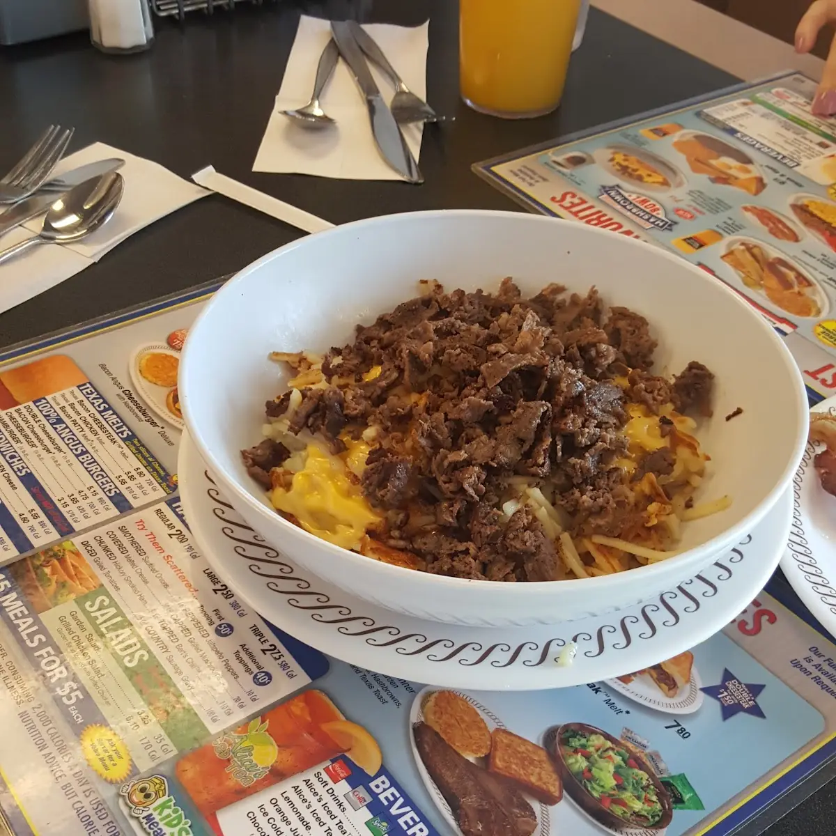 Steak and Cheese Hash Brown Bowl