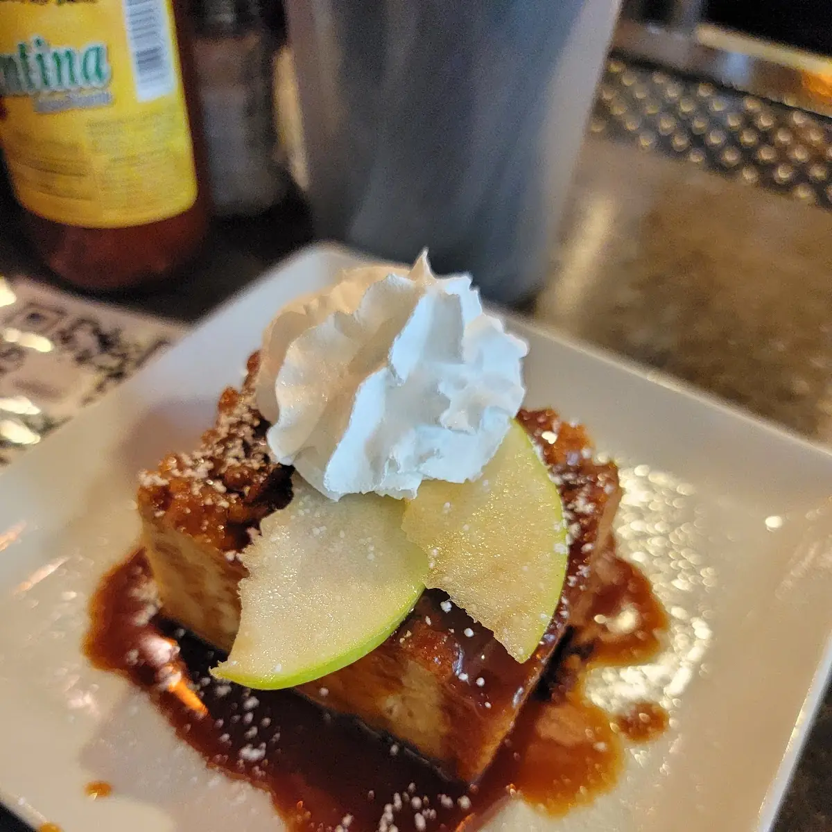Apple Bread Pudding with Caramel Sauce