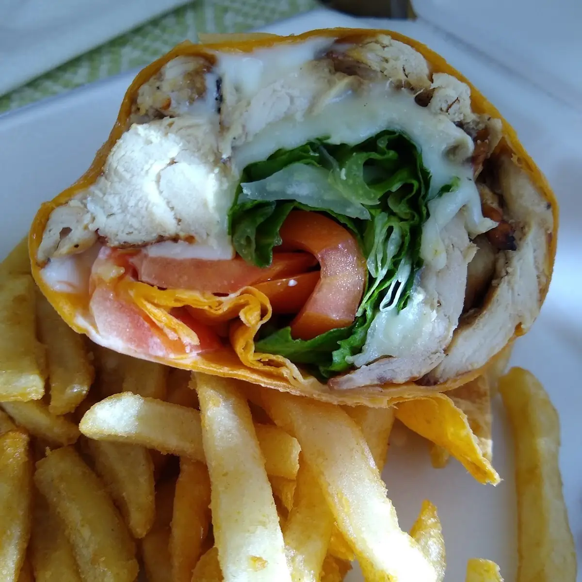 Crispy Chicken Wrap Mayo, Lettuce, Tomato and Cheese