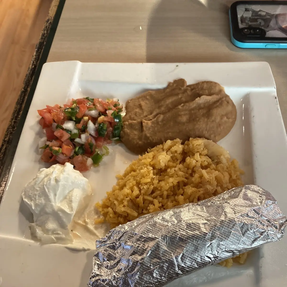 Burrito Texano w Steak or Chicken